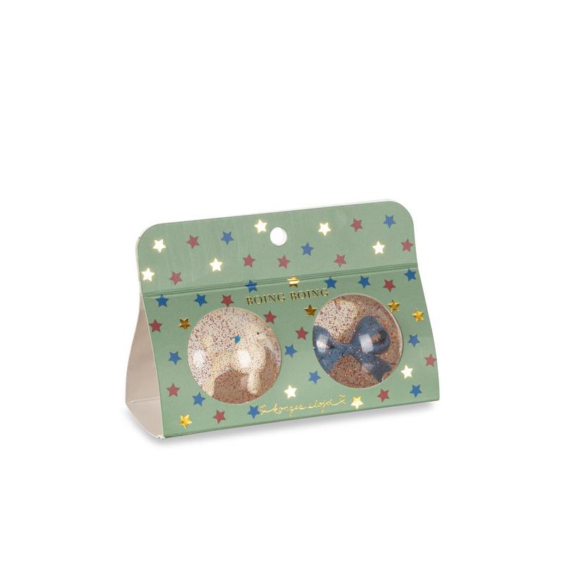 Lot de 2 balles rebondissantes Caniche / Noeud Konges Slojd packaging