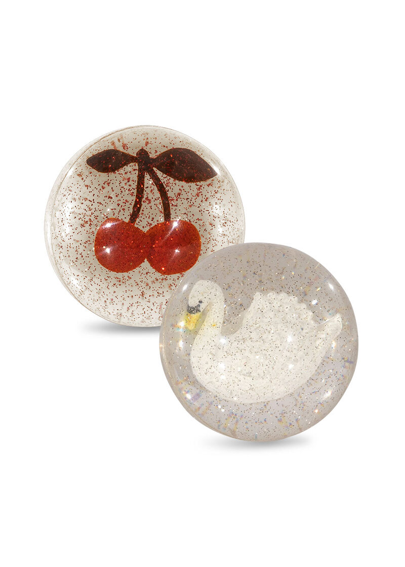 Lot de 2 balles rebondissantes Cerise et Cygne KONGES Produit face2
