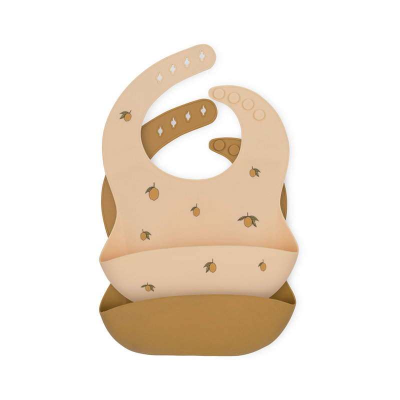 Lot de 2 bavoirs en silicone Citron Konges Slojd produit 