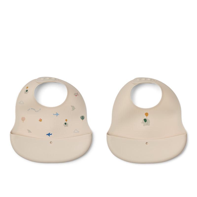 Lot de 2 bavoirs imprimés Ember  Flying / Sandy Liewood produit 1
