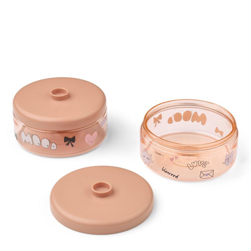 Lot de 2 boîtes à goûter ronde Dominique Tritan Mood / Pale Tuscany LIEWOOD produit