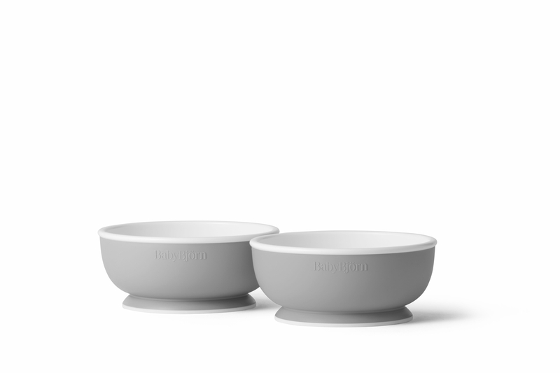 Lot de 2 bols pour bébé BABYBJORN face gris clair