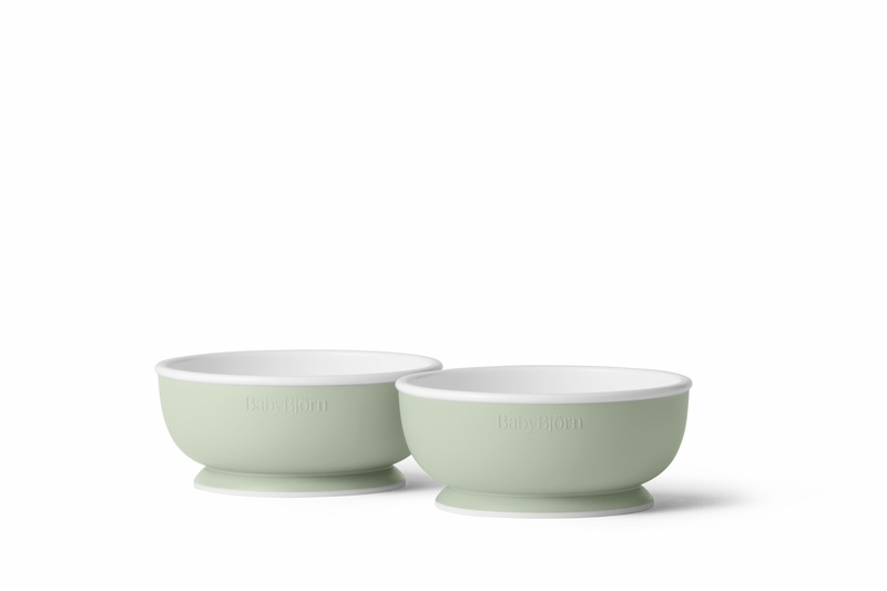 Lot de 2 bols pour bébé BABYBJORN face vert poudré