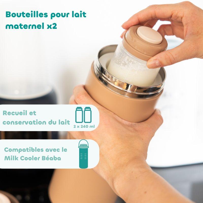 Lot de 2 Bouteilles de conservation lait maternel pour refroidisseur de lait BEABA caractéristiques