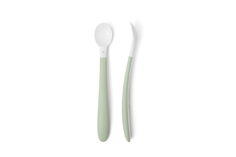 Lot de 2 cuillères pour bébé BABYBJORN coloris vert poudré