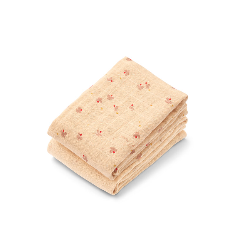 Lot de 2 langes en mousseline Lewis Mini butterfly / Apple blossom mix Liewood côté