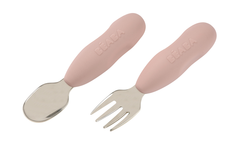 Lot de 2 pré-couverts inox  Beaba produit de profil
