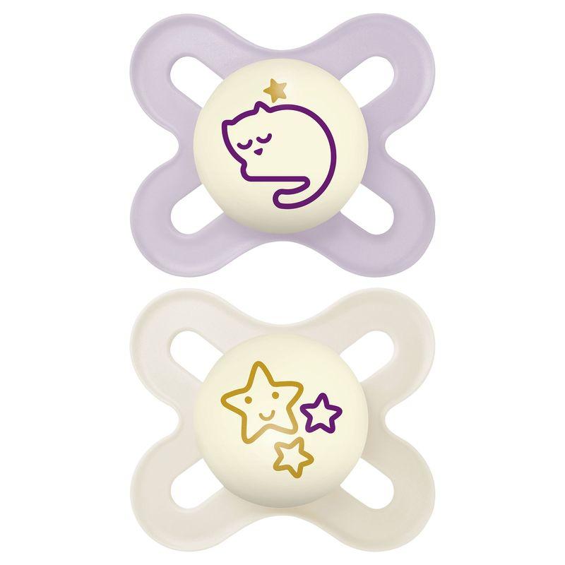 Lot de 2 sucettes Original Naissance Nuit + Boîte de stérillisation Coloris Aléatoire MAM coloris 2