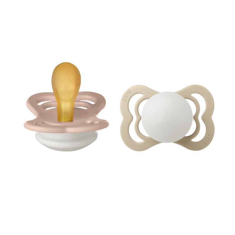 Lot de 2 sucettes Supreme Latex Taille 1 Blush GLOW/Vanilla GLOW Bibs produit