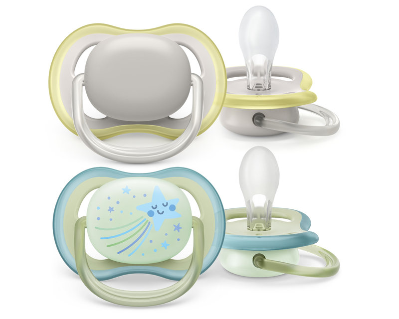 Lot de 2 Sucettes Ultra Air Day and night 0-6M Phillips Avent lot 