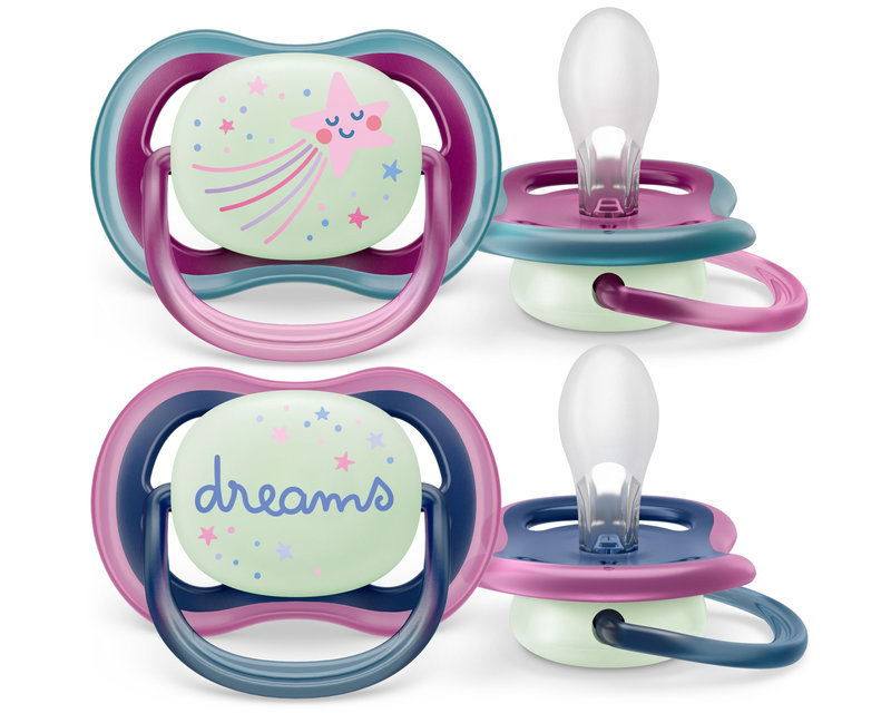 Lot de 2 Sucettes Ultra Air Nuit Mix Déco coloris aléatoire 6 -18M Phillips Avent sucettes 2