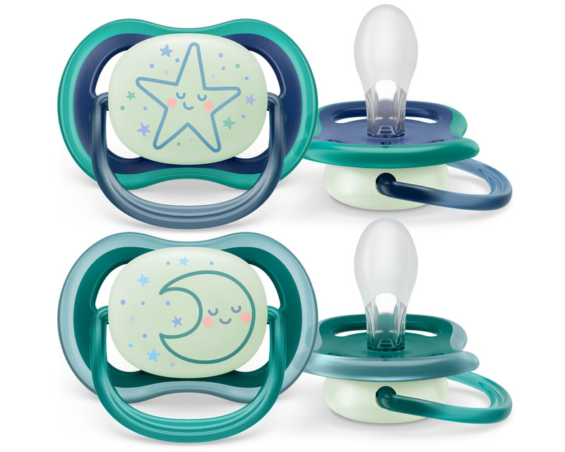 Lot de 2 Sucettes Ultra Air Nuit Mix Déco coloris aléatoire 6 -18M Phillips Avent sucettes 1