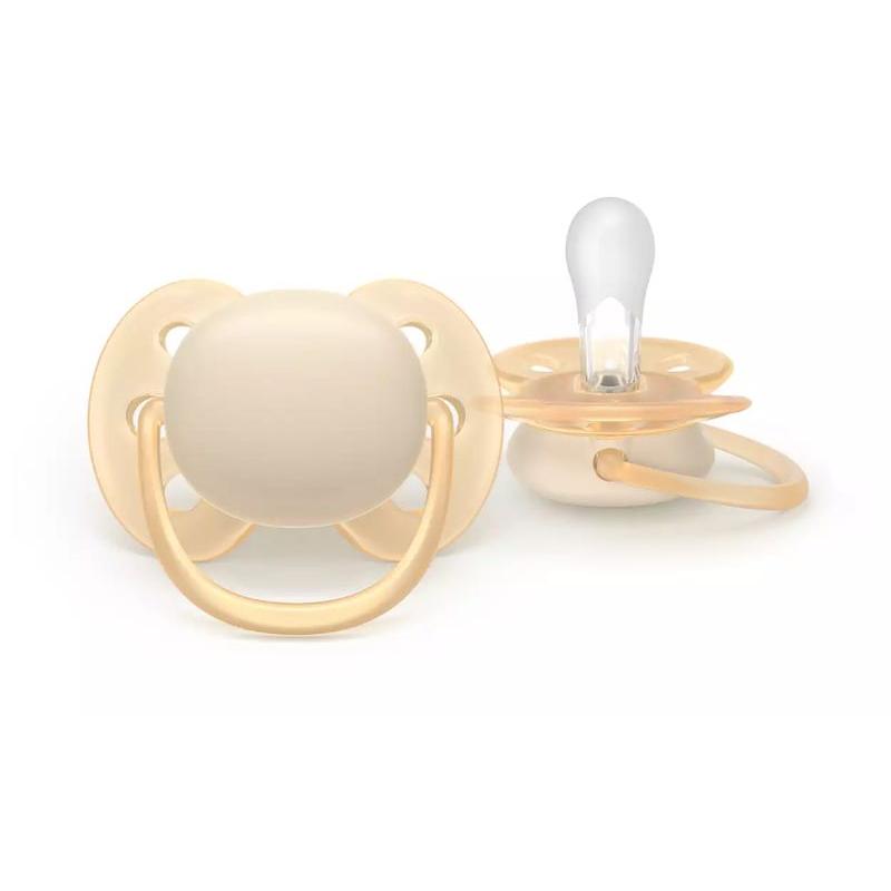 Lot de 2 Sucettes Ultra Soft Jour 0-6M Uni PHILIPS AVENT coloris 1