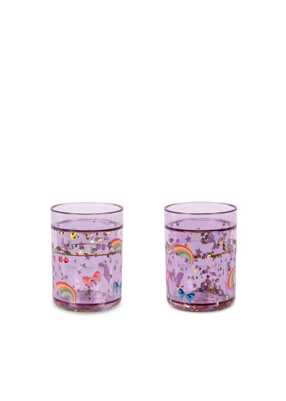 Lot de 2 tasses pailletées Arc-En-Ciel Konges Slojd face 