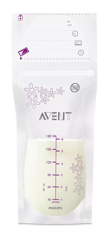 Lot de 25 sachets de conservation pour lait maternel  Philips Avent sachet