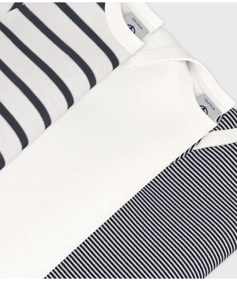 Lot de 3 Bodies Manches Courtes Marinière Petit Bateau couleur