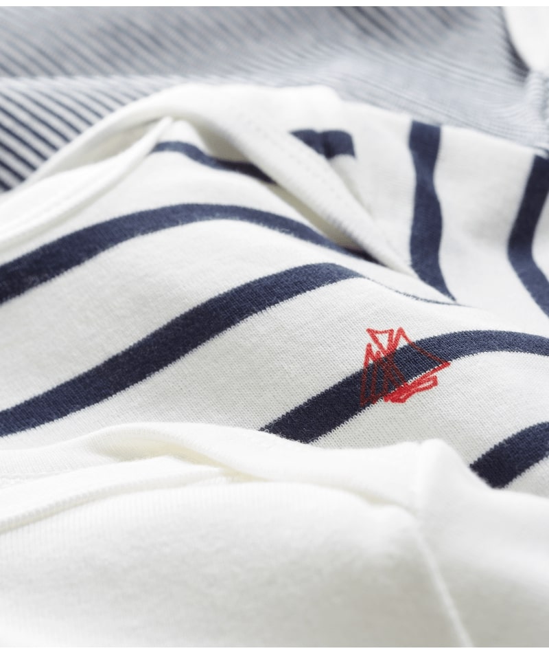 Lot de 3 Bodies Manches Courtes Marinière Petit Bateau rayures