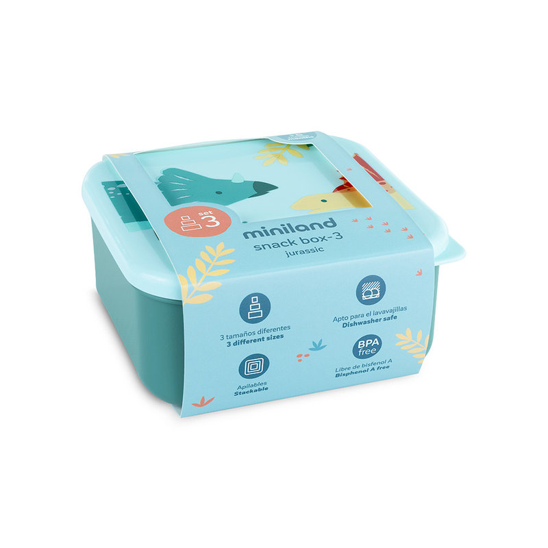Lot de 3 boîtes à goûter Jurassic Miniland boîte