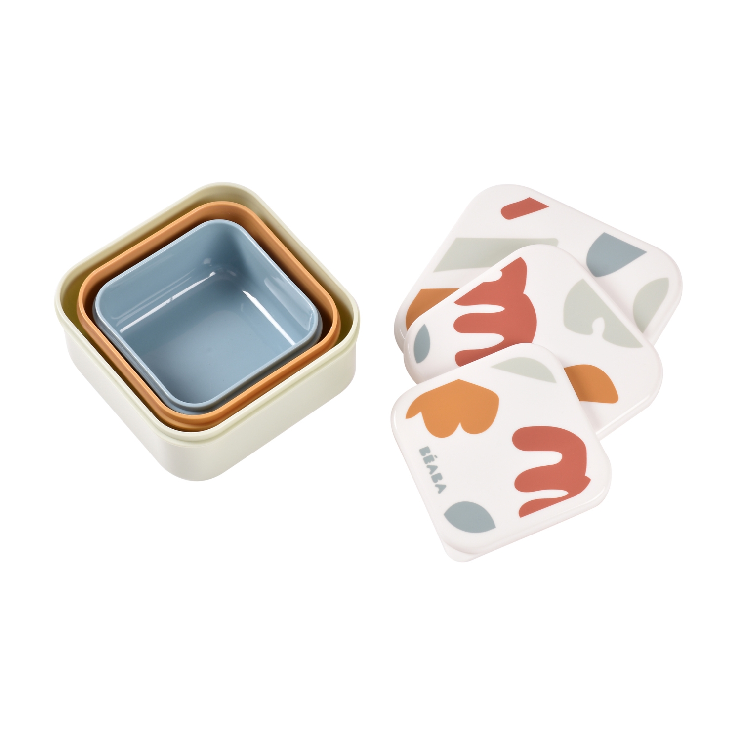 Lot de 3 Boîtes à goûter Playful BEABA ouverte