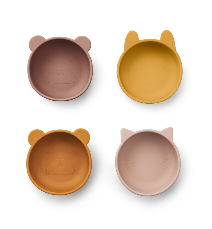 Lot de 4 bols en silicone Iggy Rose mix Liewood Produit face