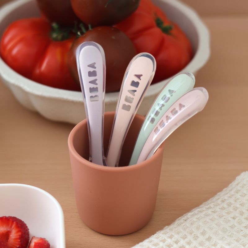 Lot de 4 cuillères 2ème âge silicone Beaba lifestyle 1