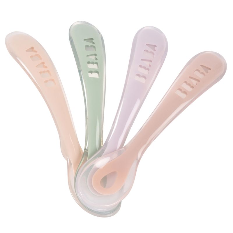 Lot de 4 cuillères 2ème âge silicone Beaba produit