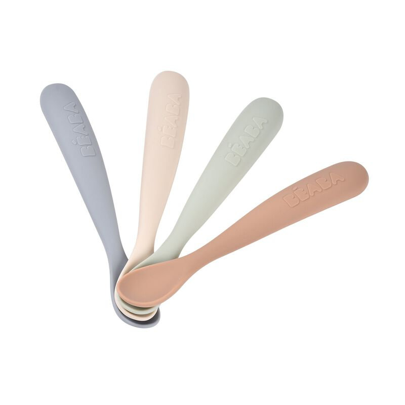 Lot de 4 cuillères 1er âge silicone - Natural Beaba produits 