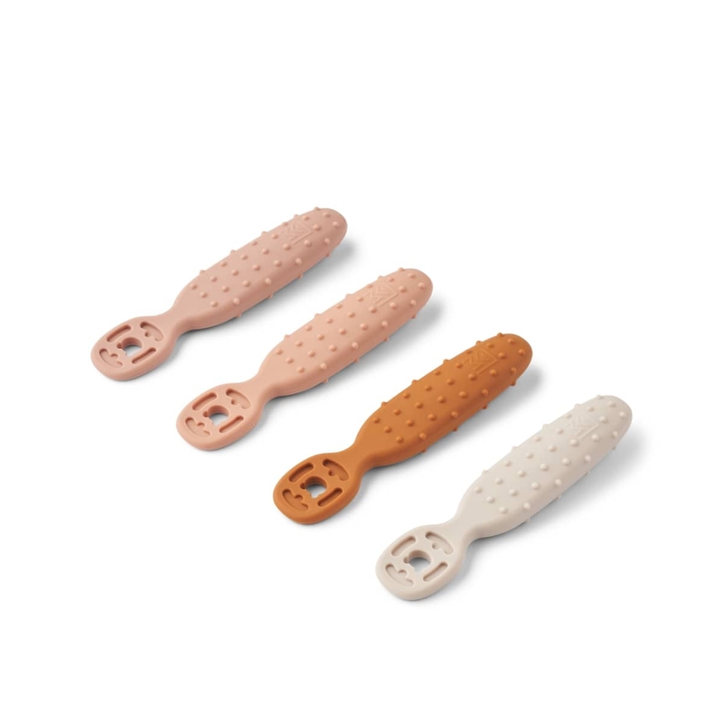 Lot de 4 cuillères d'apprentissage Caelia Liewood couleur rose