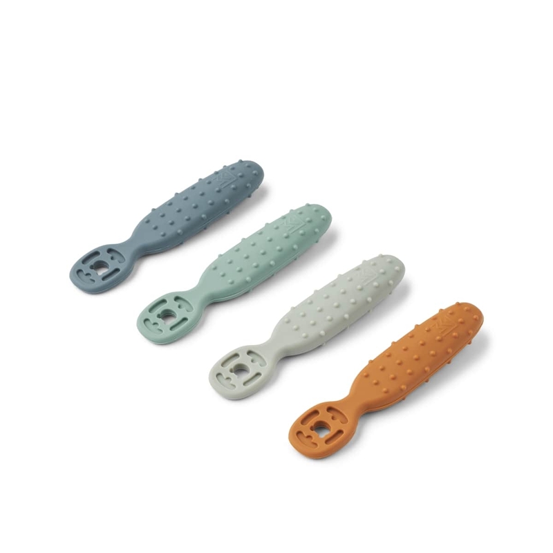 Lot de 4 cuillères d'apprentissage Caelia Liewood couleur bleu