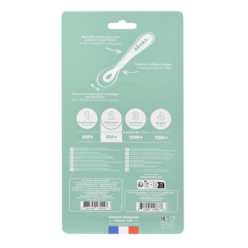 Lot de 4 cuillères silicone 2ème âge Natural set Beaba instructions