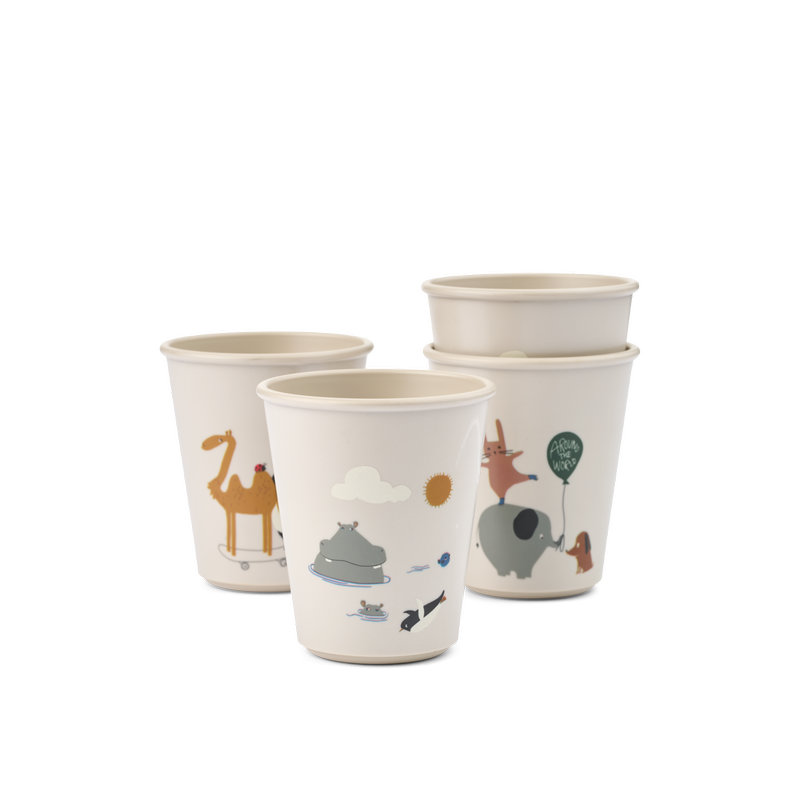 Lot de 4 gobelet Lana Around the world liewood  face 2