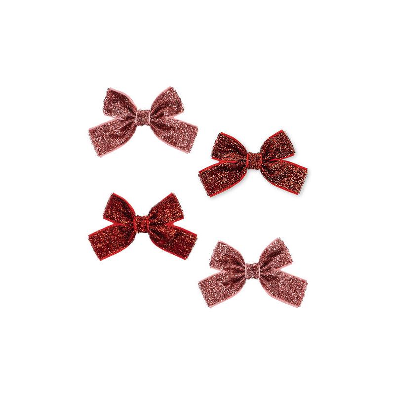 Lot de 4 pinces à cheveux Noeud Micki Paillettes Konges Slojd de face