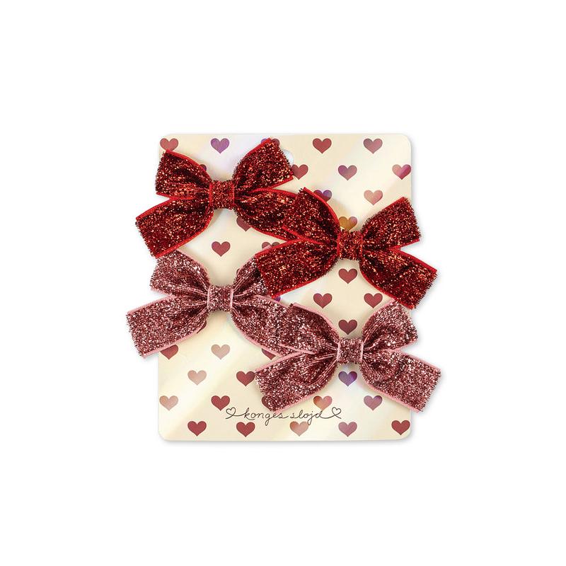 Lot de 4 pinces à cheveux Noeud Micki Paillettes Konges Slojd sur le packaging