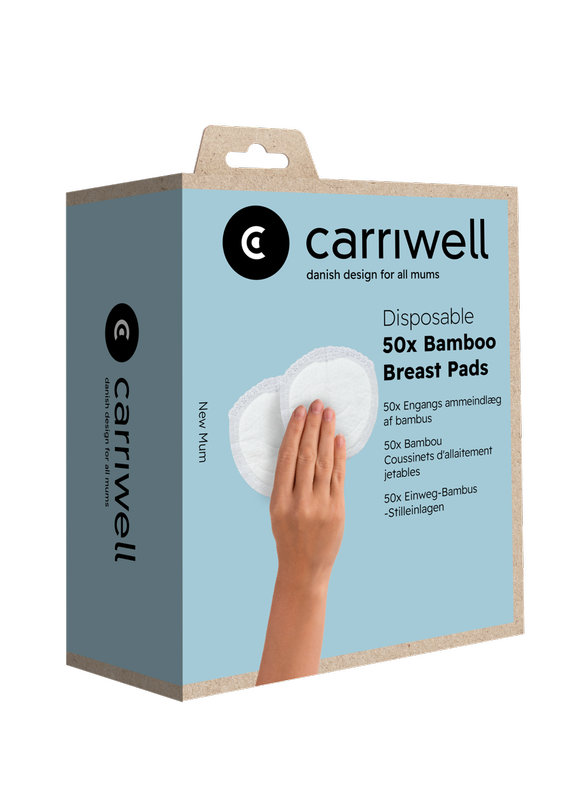 Lot de 50 coussinets d'allaitement jetables bambou Carriwell packaging 
