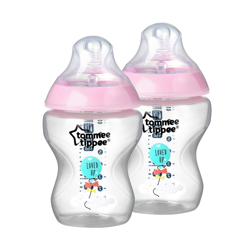 Nouveau visuel lot de 2 biberons 260 ml CTN decore rose tommee tippee bambinou