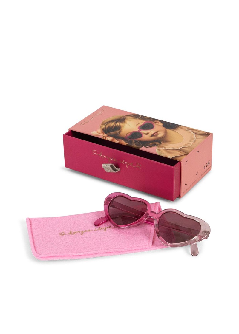 Lunettes de soleil pour bébé Coeur Rose Konges boite