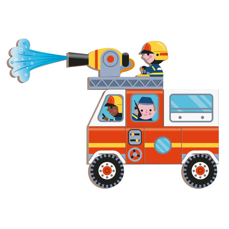 Magneti'book Pompiers 60 magnets Janod camion pompier
