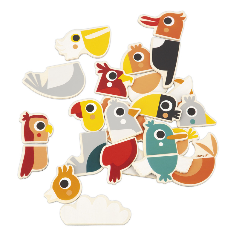 Magnets Mix and Match Oiseaux 24 pièces Janod focus