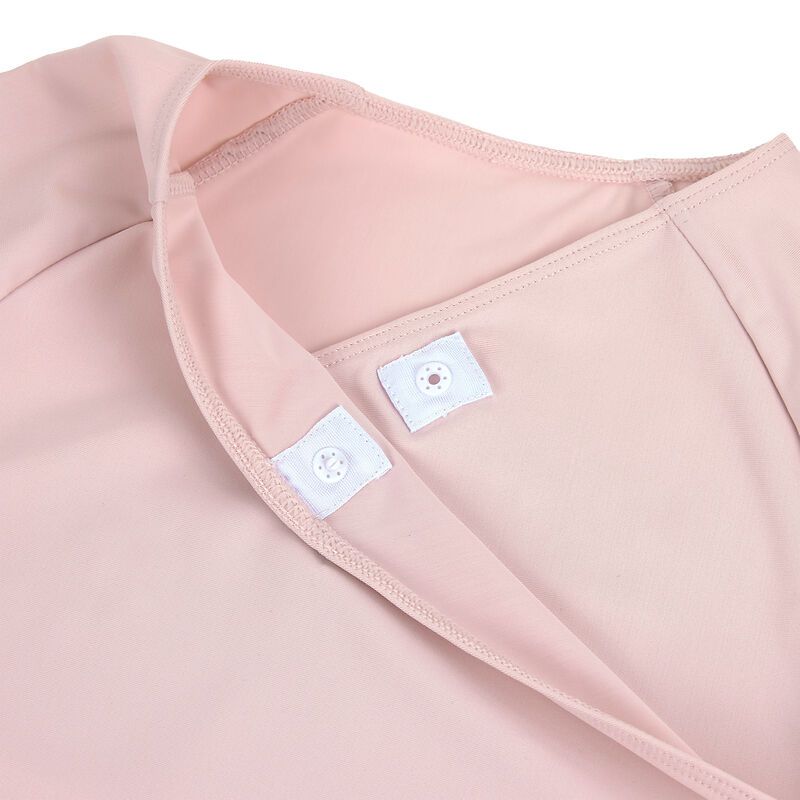 Maillot de bain 1 pièce rose pâle manches courtes Lassig attache