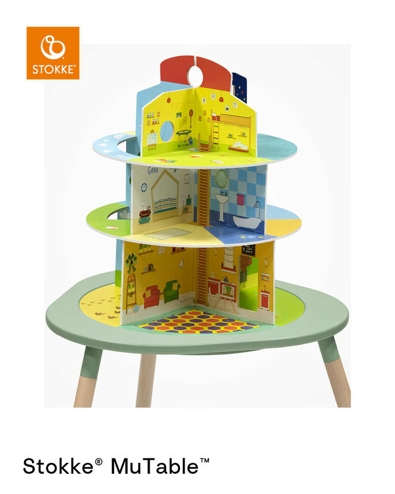 Maison de jeu 3 niveaux pour table d'activité MuTable™ V2 Stokke autre angle