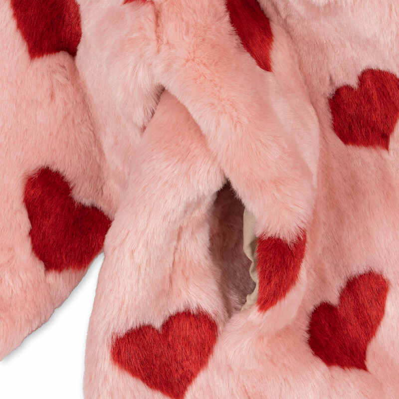 Manteau effet fourrure Rose Coeur Mellow Konges Slojd poche