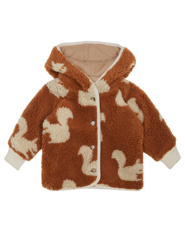 Manteau en fausse fourrure Imprimé Ecureuil Emile & Ida face