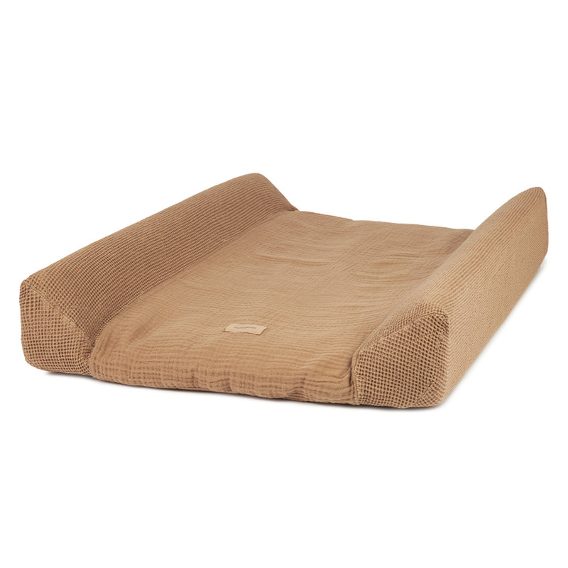 Matelas à langer imperméable et housse en coton lavé Wabi-Sabi Nobodinoz Sesame