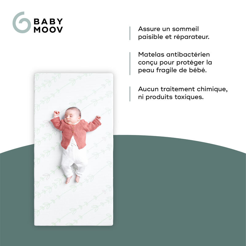 Matelas Bébé Cosy'Lite Protection Antibactérienne Naturelle Babymoov details 1