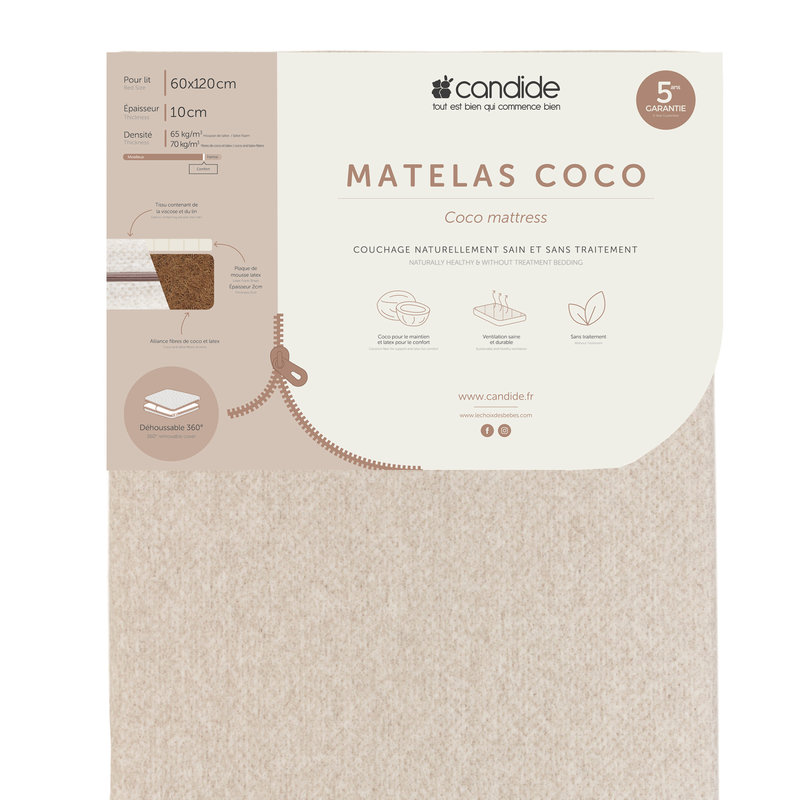 Matelas Coco 60 x 120 Candide packaging zoom