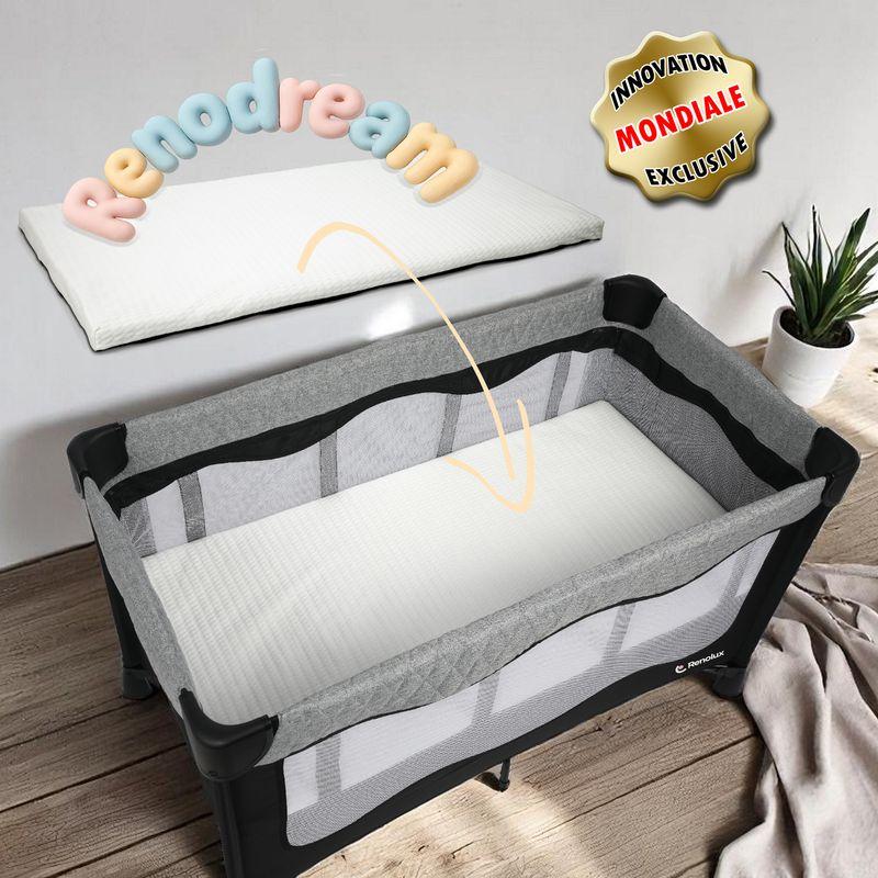 Matelas sécurisé pour lit parapluie Renodream 2 Snow RENOLUX matelas dans lit