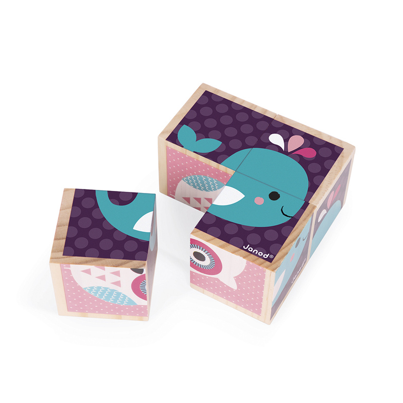 Mes Premiers Cubes Bébés Animaux bois Janod détail