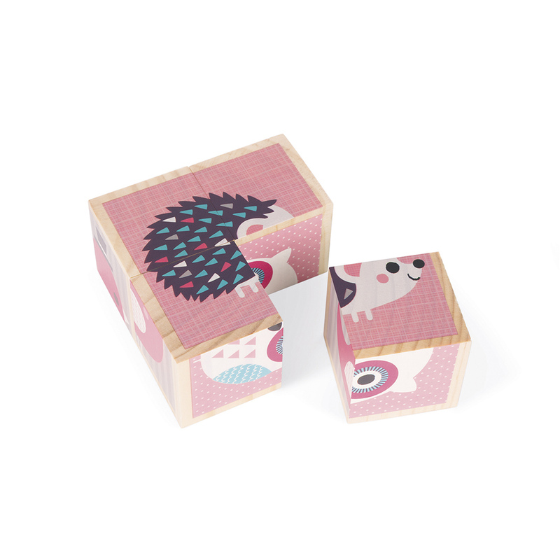 Mes Premiers Cubes Bébés Animaux bois Janod focus