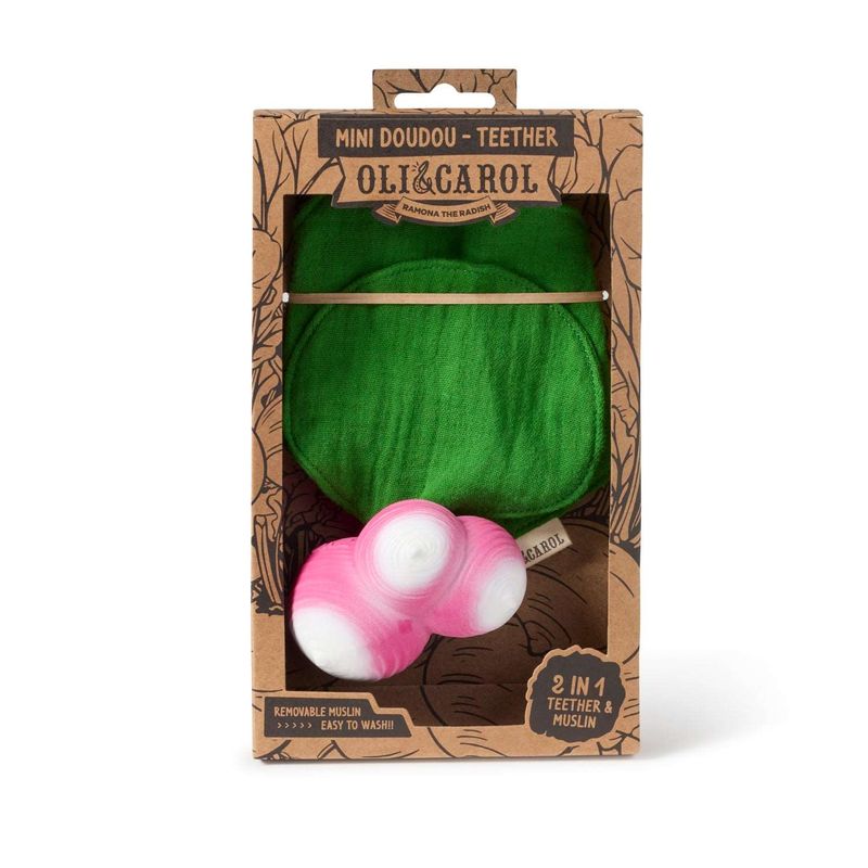 Mini Doudou Dentition Ramona Le Radis Oli & Carol packaging