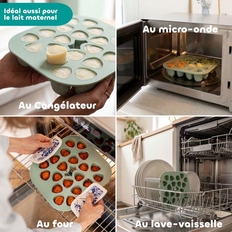 Mini multiportions silicone 20 x 35 ml Vert sauge BEABA caractéristiques 4